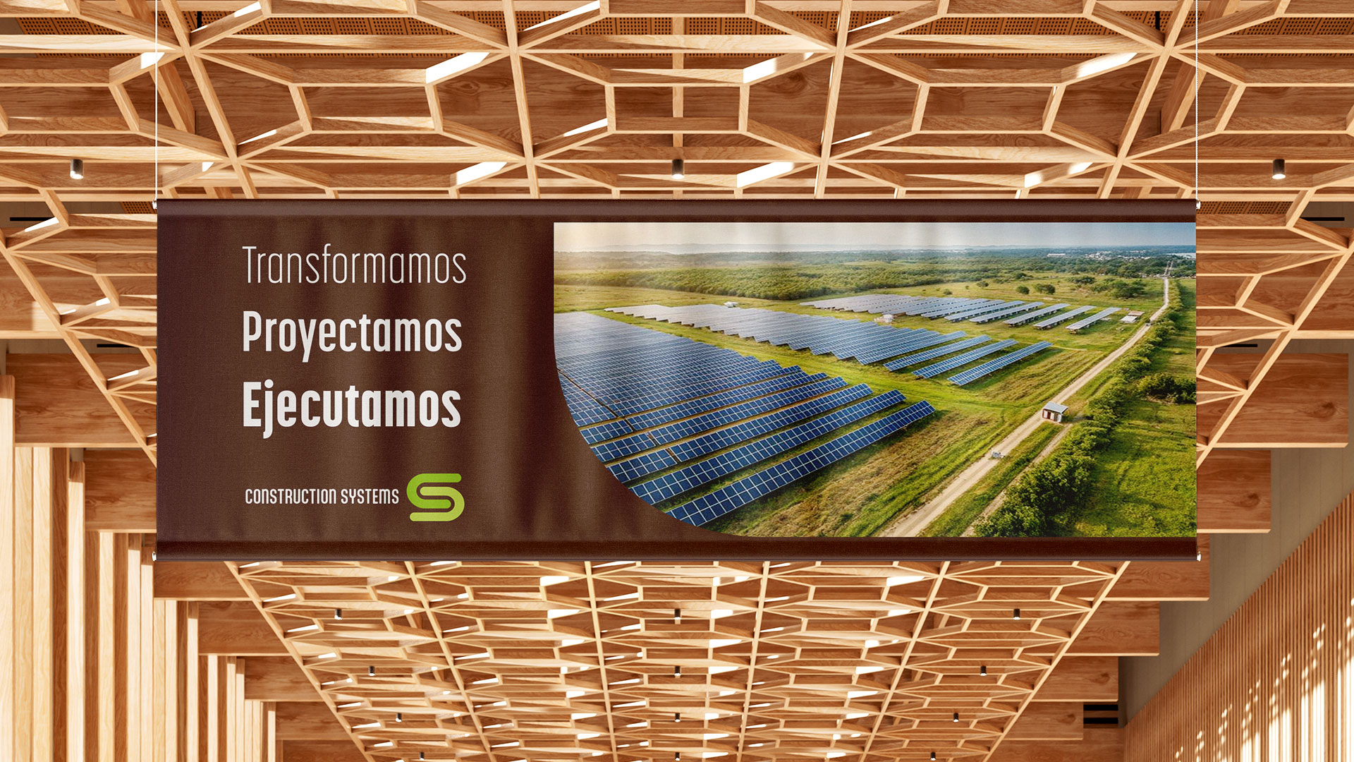 Sistema de identidad Construction Systems aplicado en piezas de comunicación