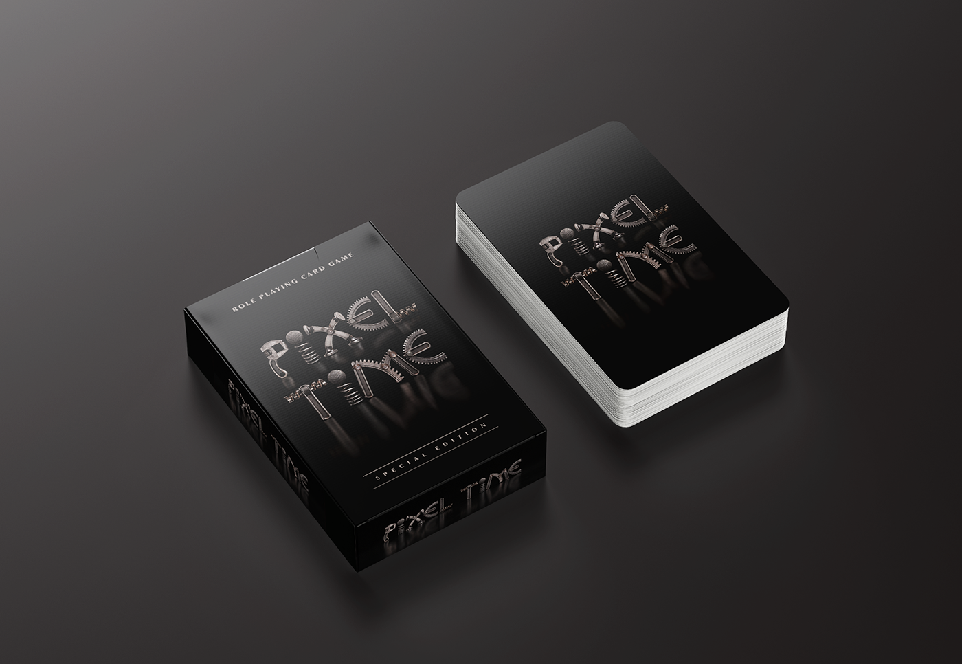 Cartas, personajes y packaging de PixelTime