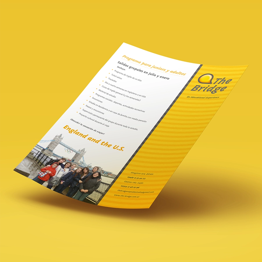 Flyer de comunicación de The Bridge